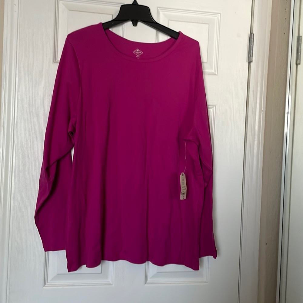 NWT 3X women’s long sleeve shirt pink
